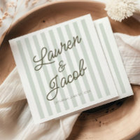 Modern Minimal Minimalist Green Stripes Wedding