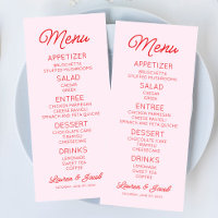 Modern Minimal Minimalist Pink and Red Wedding
