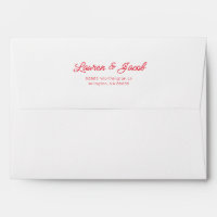 Modern Minimal Minimalist Pink Stripes Red Wedding