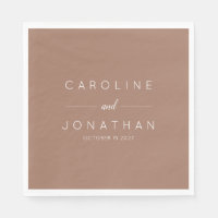 Modern Minimal Mocha Brown Script Custom Wedding