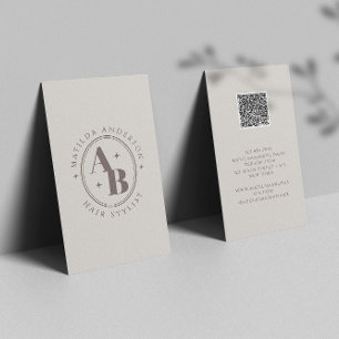 Modern minimal monogram arch business card