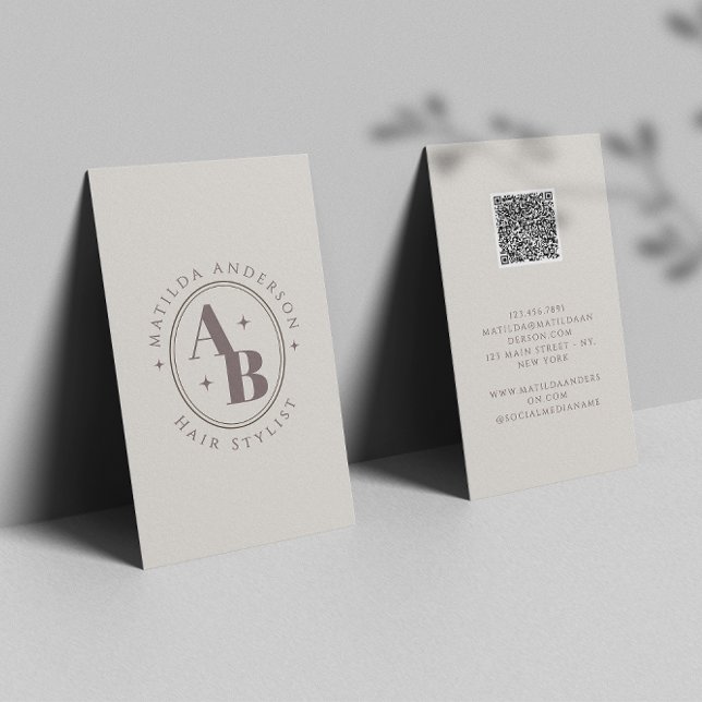 Modern minimal monogram arch business card (Creator Uploaded)