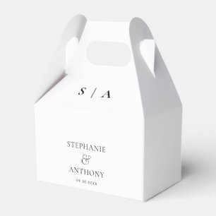Modern Minimal Monogram Black and White Wedding    Favour Box