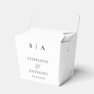 Modern Minimal Monogram Black and White Wedding    Favour Box