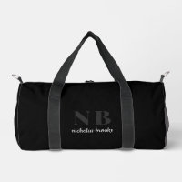 Modern Minimal Monogram Black & Grey Personalised