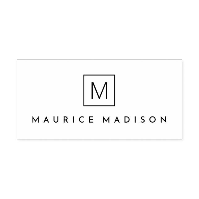 Modern minimal monogram initial and name rubber stamp (Imprint)