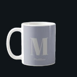 Modern Minimal Monogram Initial Grey Name Coffee Mug<br><div class="desc">Modern Minimal Monogram Initial Grey Name Coffee Mug</div>