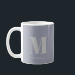 Modern Minimal Monogram Initial Grey Name Coffee Mug<br><div class="desc">Modern Minimal Monogram Initial Grey Name Coffee Mug</div>