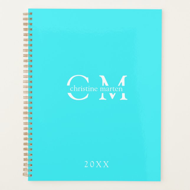 Modern minimal monogram initials Planner (Front)