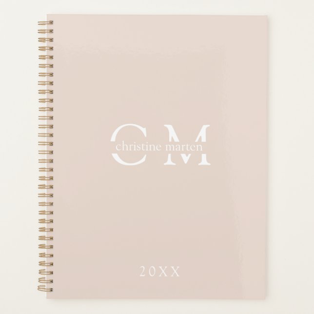Modern minimal monogram initials Planner (Front)
