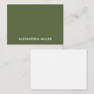 Modern Minimal Monogram Name Olive Card