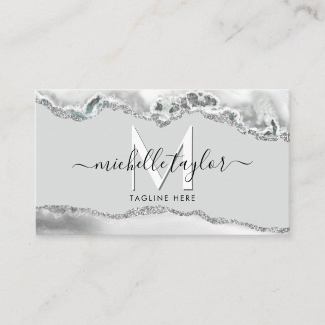 Modern Minimal Monogram Simple QR CODE Business Ca Business Card (Front)