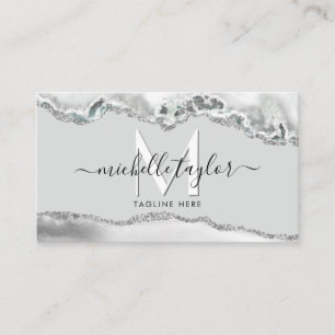 Modern Minimal Monogram Simple QR CODE Business Ca Card