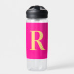 Modern Minimal Monogram Water Bottle<br><div class="desc">This is a simple, modern, personalised monogram design. This stylish design is in trending hot pink/ fuchsia with stylish typography. It's perfect for a personalised gift or ideal as a cute gift for yourself. Simply add your initial letter by typing it into the personalise this text box. Check out the...</div>