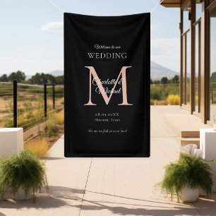 Modern Minimal Monogram Wedding Welcome Banner