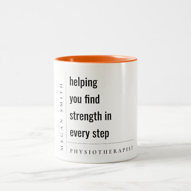 Modern Minimal Motivational Physiotherapist Gift Two-Tone Coffee Mug (Center)