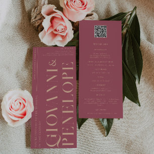 Modern Minimal   Mulberry Wedding Details &  Invitation