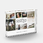 Modern minimal multi 7 photo sisters elegant<br><div class="desc">Modern minimal simple personalised sisters multi 7 photo Christmas holiday gift home decor tray design. Simple,  clean elegant minimal design. Ideal for mum,  dad,  sister,  brother,  husband,  wife,  aunty,  uncle,  grandma,  grandpa,  granddad birthday,  christmas,  anniversary,  mothers day,  fathers day.</div>
