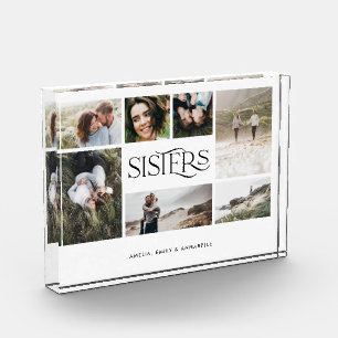 Modern minimal multi 7 photo sisters elegant