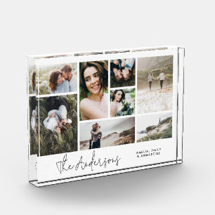Modern minimal multi 8 photo best friends elegant block