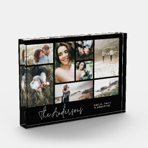 Modern minimal multi 8 photo best friends elegant block