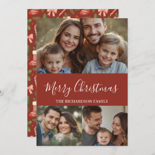 Modern Minimal Multi-Photo Christmas Holiday Card