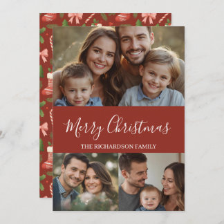 Modern Minimal Multi-Photo Christmas Holiday Card