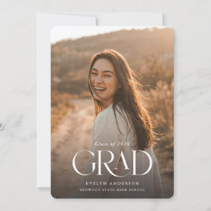 Modern Minimal Multi Photo Graduation Party Invitation