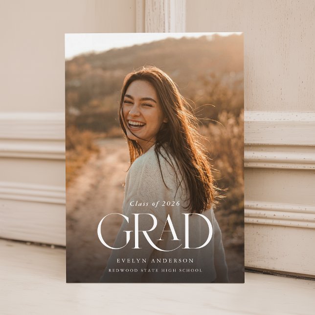 Modern Minimal Multi Photo Graduation Party Invitation (Creator Uploaded)