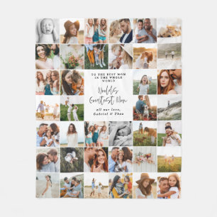 Modern minimal multi photo script mum gift fleece
