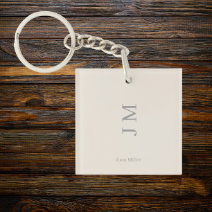 Modern Minimal Name & Initials Key Ring