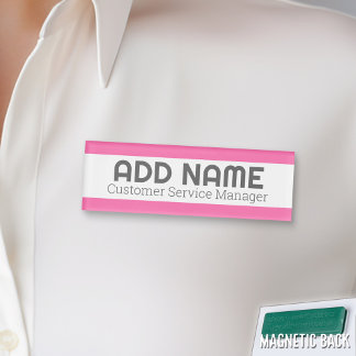 Modern Minimal Name Title Colour Accent Employee Tag