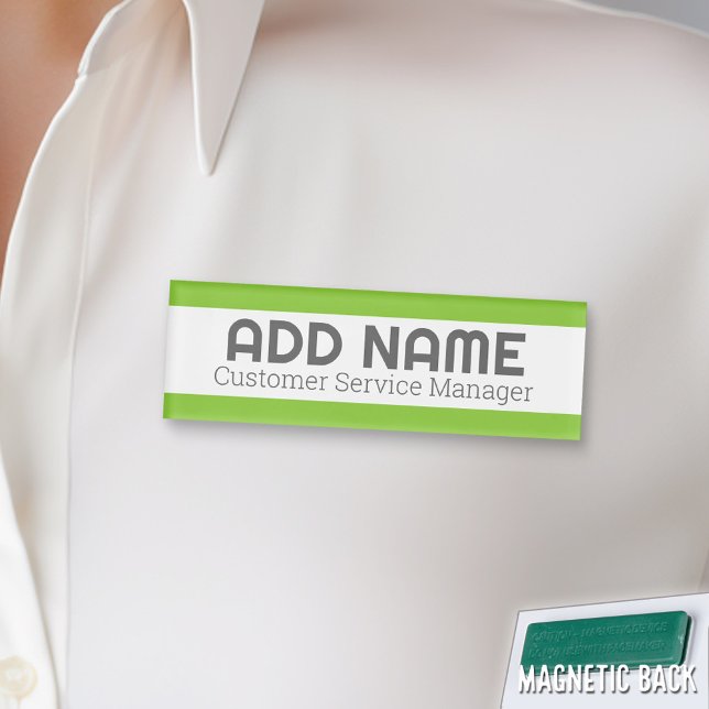 Modern Minimal Name Title Colour Accent Employee Tag (Custom Name Tag - Personalize )
