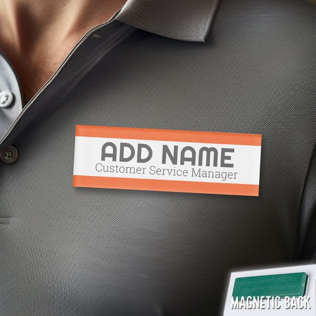 Modern Minimal Name Title Colour Accent Employee Tag (Custom Name Tag - Personalize )