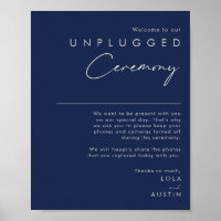 Modern Minimal Navy Blue Silver Unplugged Ceremony