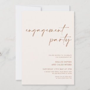 Modern Minimal Neutral Engagement Party Invitation