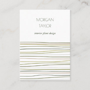 Modern Minimal Neutral Green Stripes Business Card