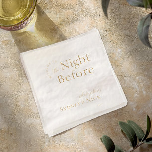 Modern Minimal Night Before Rehearsal Dinner Foil Napkins