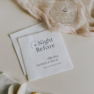 Modern Minimal Night Before Rehearsal Dinner Napkin