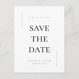 Modern minimal non photo Save the date Announcement Postcard