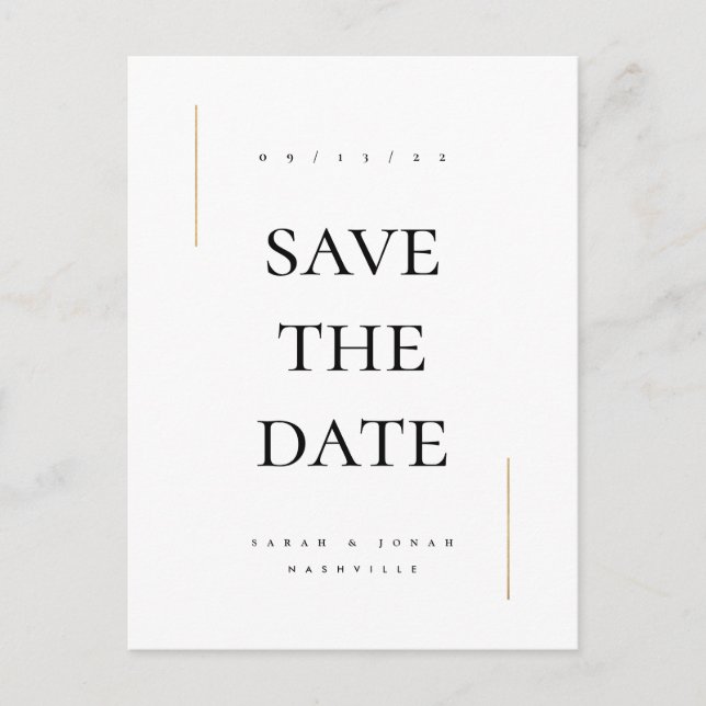 Modern minimal non photo Save the date Announcement Postcard (Front)