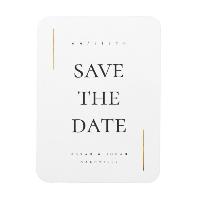 Modern minimal non photo save the date magnet (Vertical)