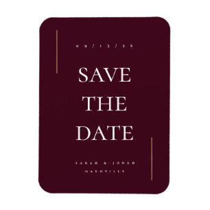 Modern minimal non photo save the date magnet