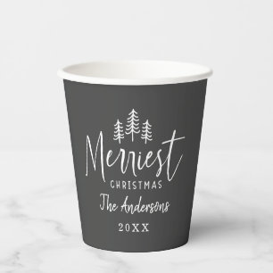 Modern minimal nordic rustic Christmas party Paper Paper Cups