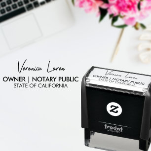 Modern Minimal Notary Script Signature & Title Self-inking Stamp