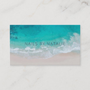 Modern minimal ocean beach typography chic business card