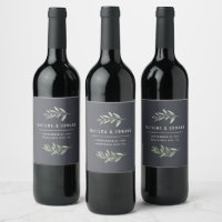 Modern minimal olive branch foliage wedding party