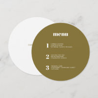 Modern Minimal Olive Green Round Circle Wedding
