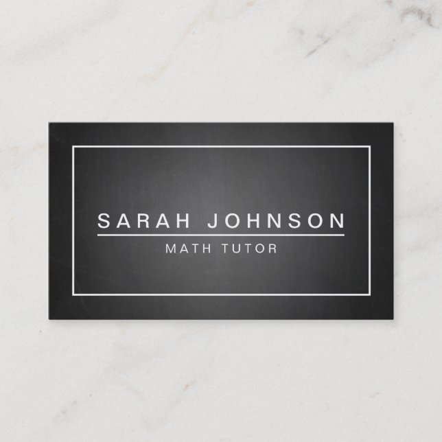 MODERN & MINIMAL ON BLACK CHALKBOARD BUSINESS CARD (Front)