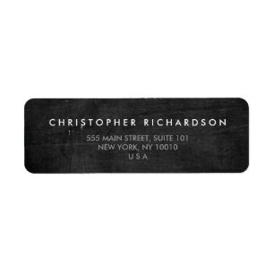 MODERN & MINIMAL on BLACK WOOD Address Label